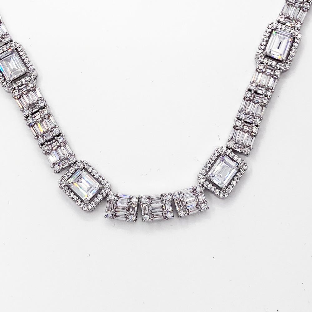 Custom Baguette Cluster Bling Bling CZ Iced Out Chain
