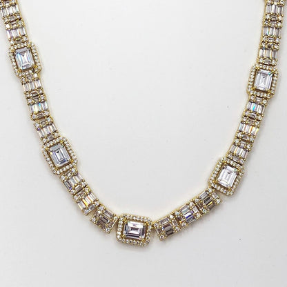 Custom Baguette Cluster Bling Bling CZ Iced Out Chain