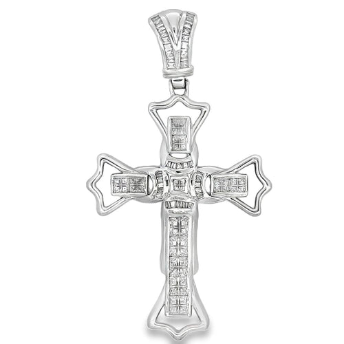 Custom Baguette Cross CZ Iced Out Pendant