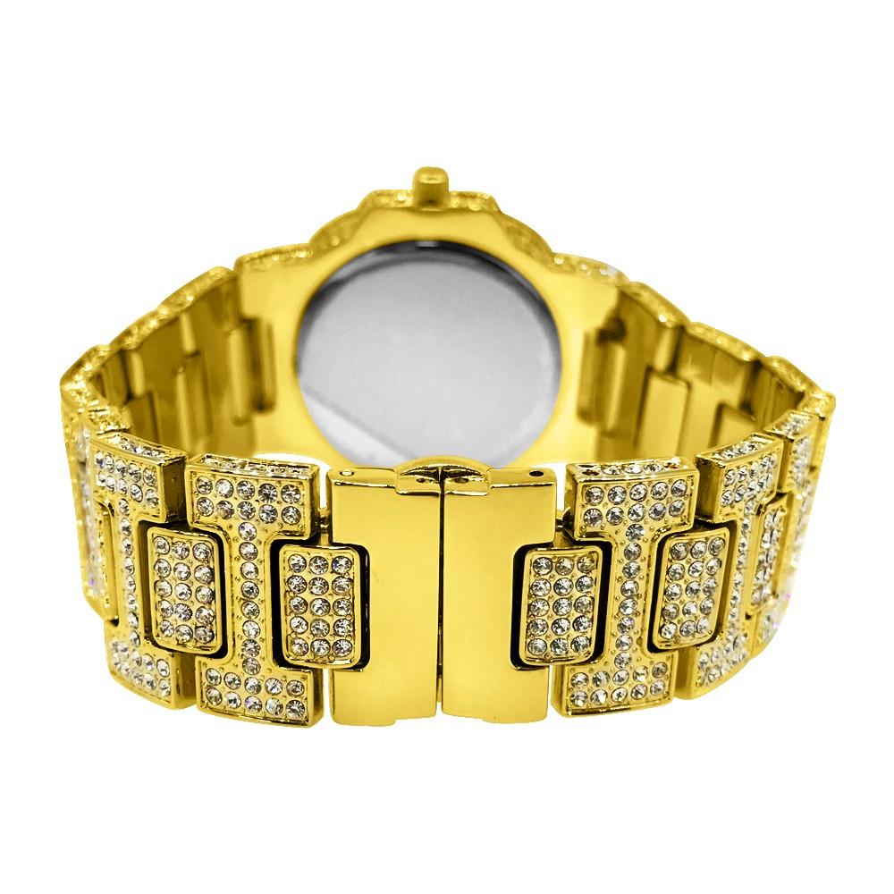 Custom Bling Bling Gold Blizzard Watch