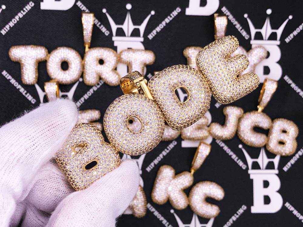 Custom Bubble Letter Name Pendant