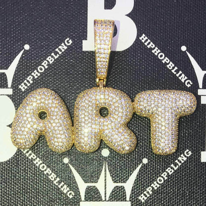 Custom Bubble Letter Name Pendant
