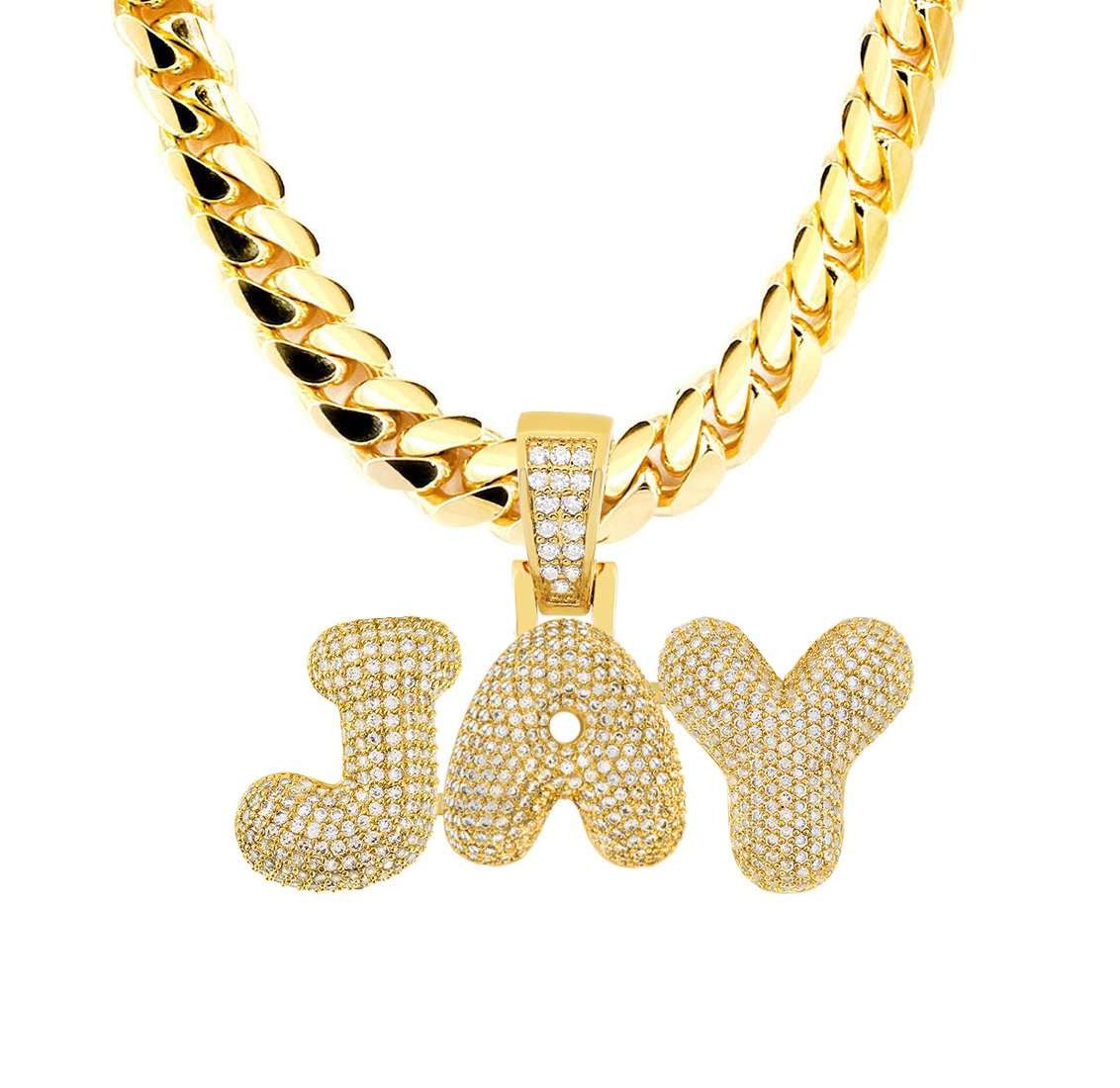 Custom Bubble Letter Name Pendant