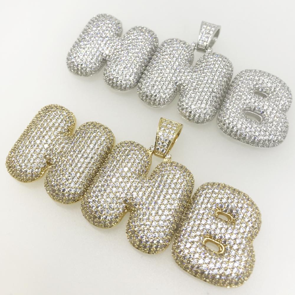 Custom Bubble Letter Name Pendant