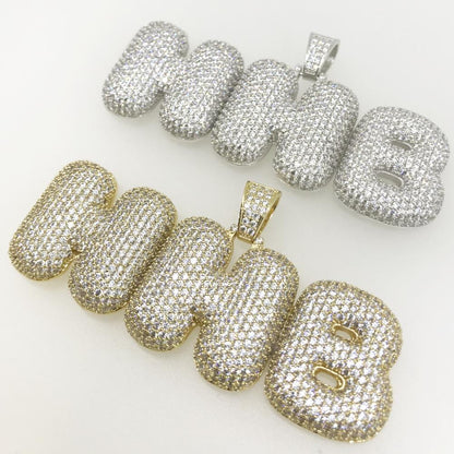 Custom Bubble Letter Name Pendant