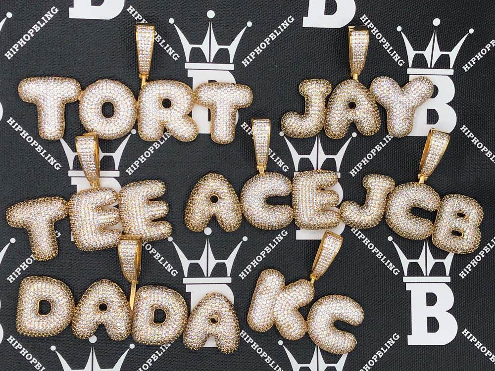 Custom Bubble Letter Name Pendant