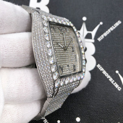 Custom Emperor CZ Micro Pave Watch | Stainless Steel