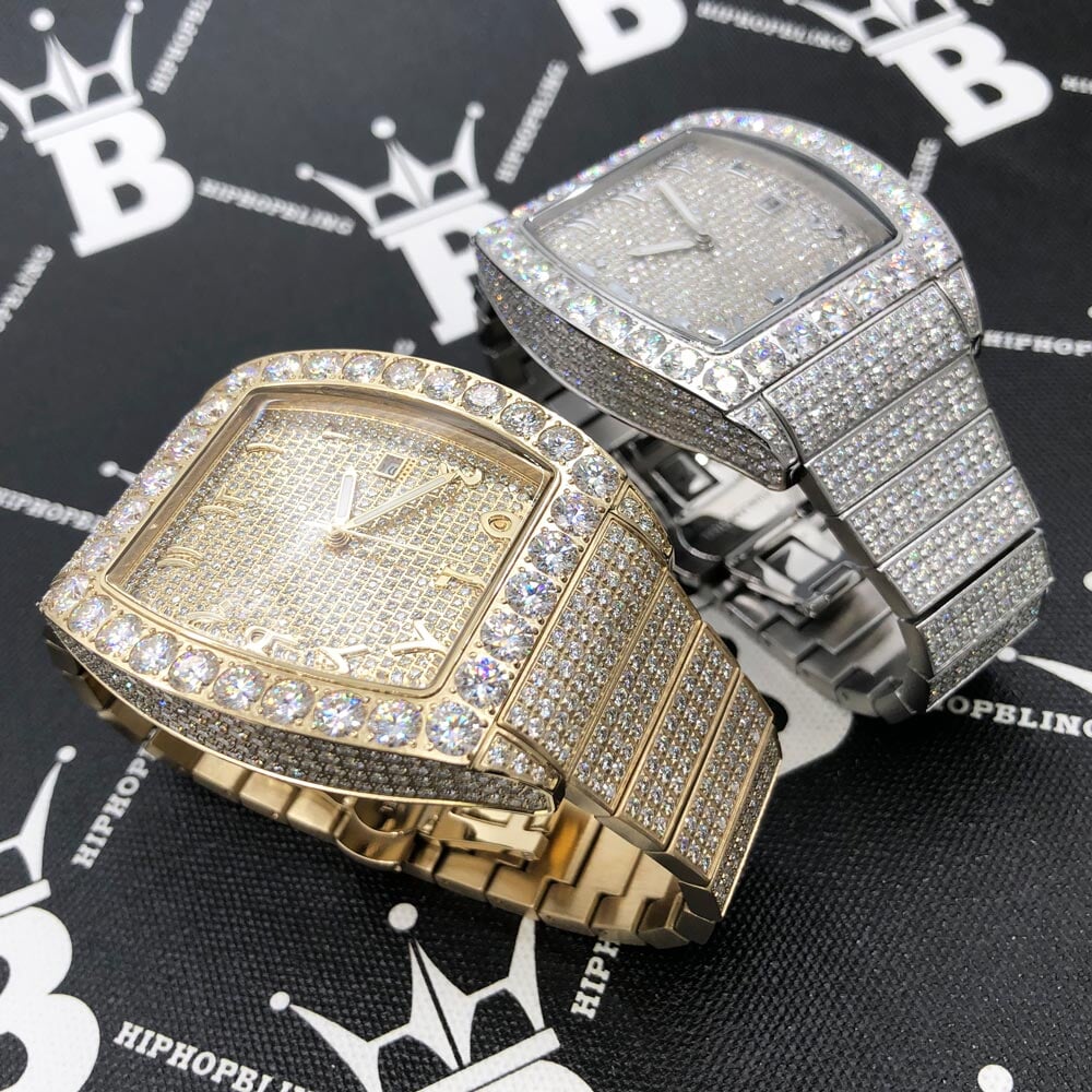Custom Emperor CZ Micro Pave Watch | Stainless Steel