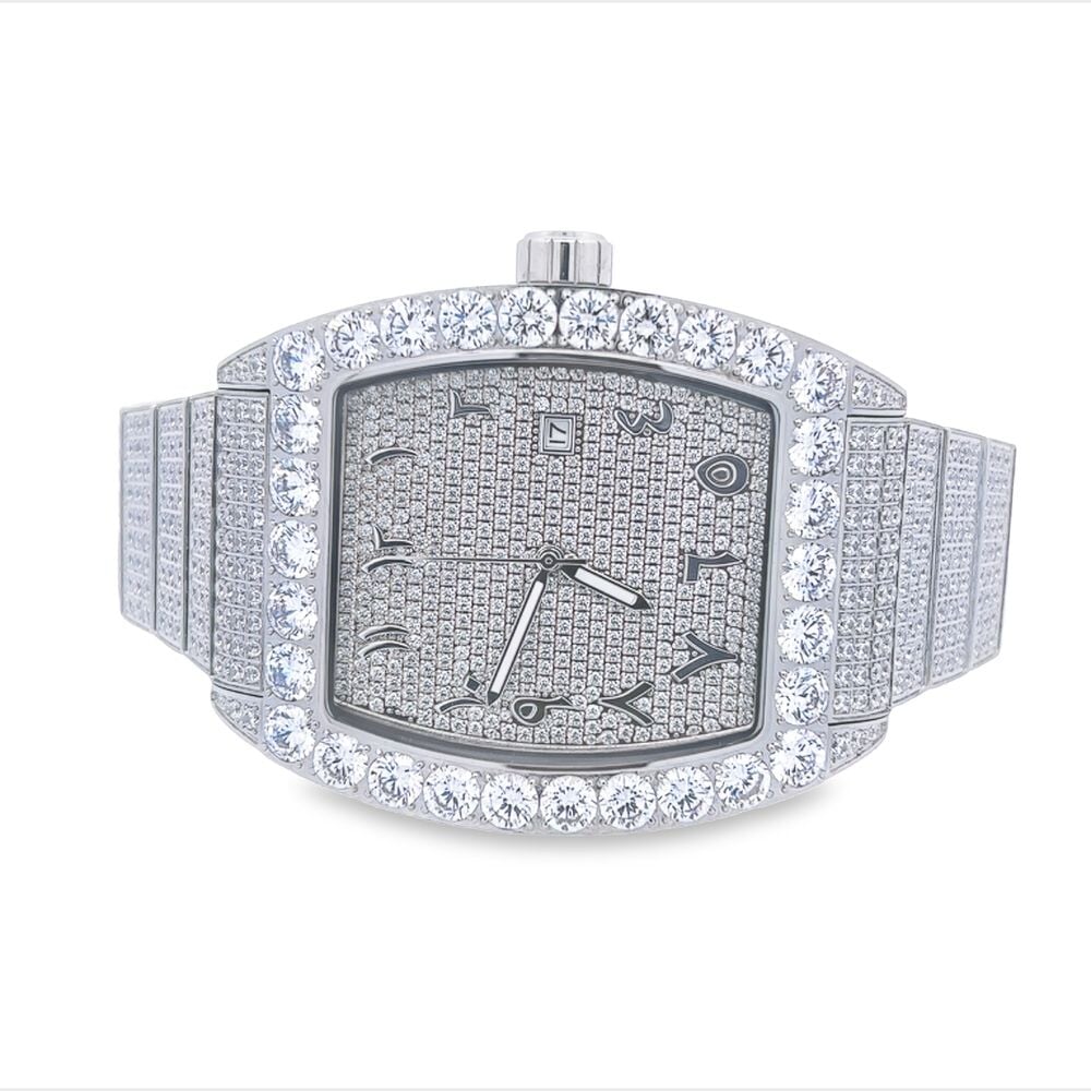 Custom Emperor CZ Micro Pave Watch | Stainless Steel