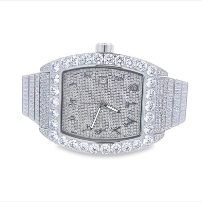 Custom Emperor CZ Micro Pave Watch | Stainless Steel