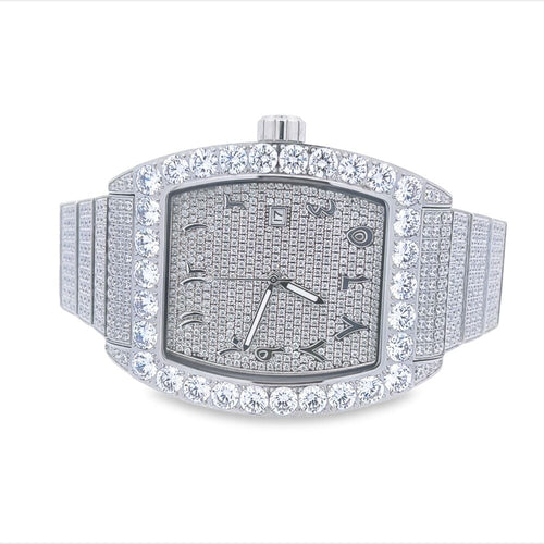 Custom Emperor CZ Micro Pave Watch | Stainless Steel