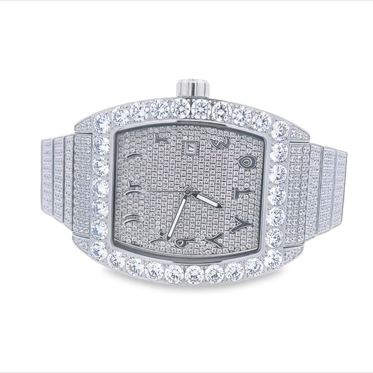 Custom Emperor CZ Micro Pave Watch | Stainless Steel