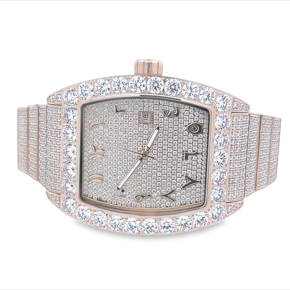 Custom Emperor CZ Micro Pave Watch | Stainless Steel