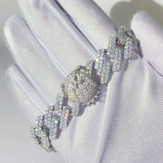 Custom Moissanite Sharp Cuban Link Iced Out Bracelet