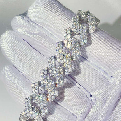 Custom Moissanite Sharp Cuban Link Iced Out Bracelet