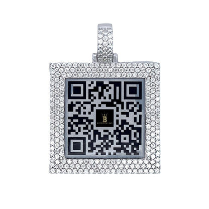 Custom QR Code / Picture Square VVS Moissanite Pendant