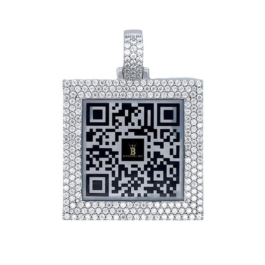 Custom QR Code / Picture Square VVS Moissanite Pendant