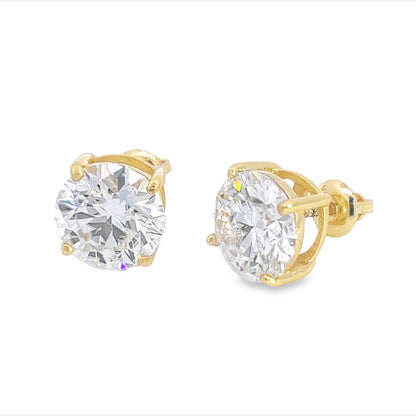 CVD Lab Grown Diamond Stud Earrings in Solid 14K Gold