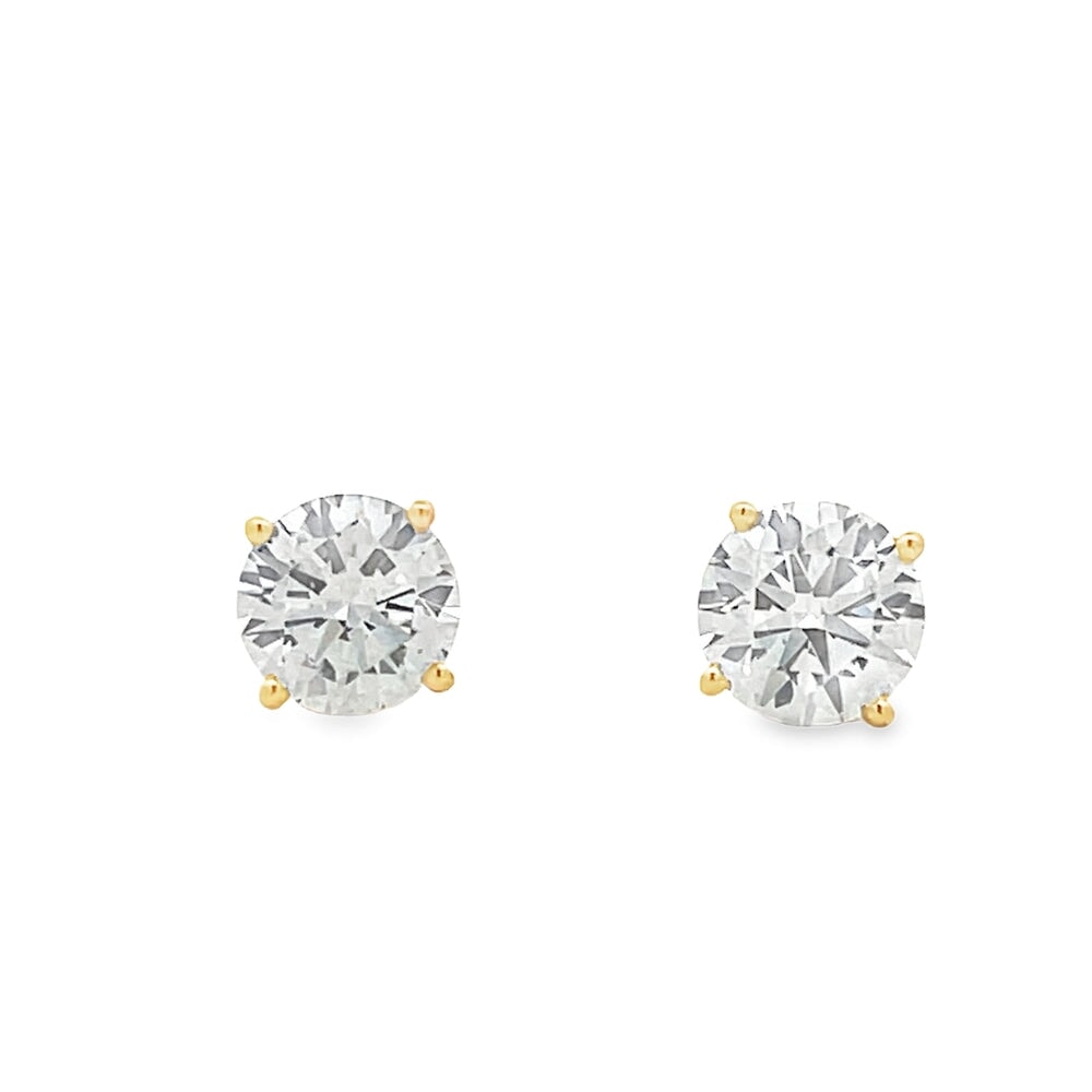 CVD Lab Grown Diamond Stud Earrings in Solid 14K Gold