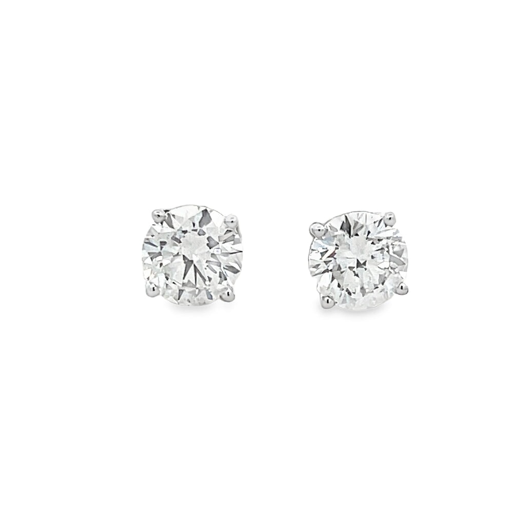CVD Lab Grown Diamond Stud Earrings .925 Sterling Silver