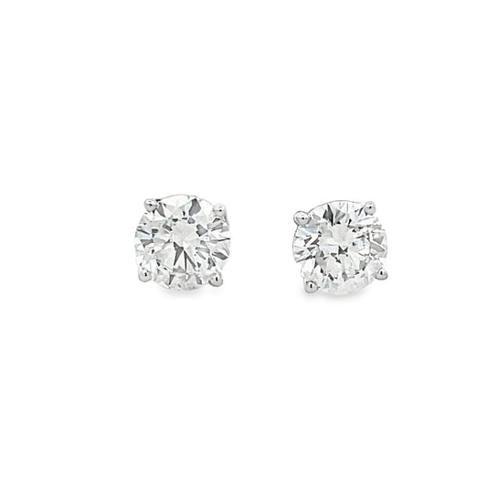 CVD Lab Grown Diamond Stud Earrings .925 Sterling Silver