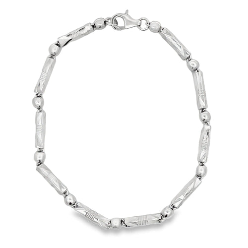 Cylinder Ball Link Bracelet .925 Sterling Silver