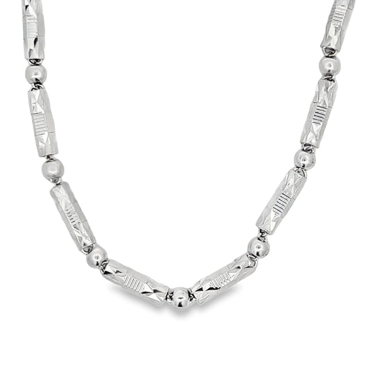 Cylinder Ball Link Chain .925 Sterling Silver