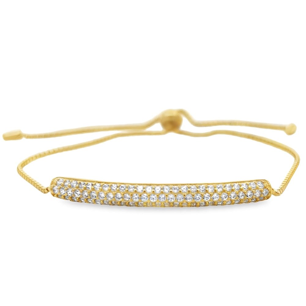 CZ ID Bolo Bracelet .925 Sterling Silver