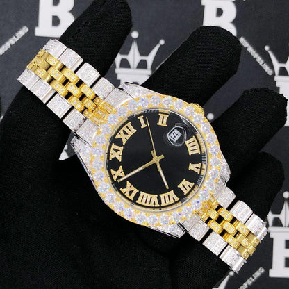 CZ Railroad Tracks 41MM Stainless Steel Micro Pave Watch