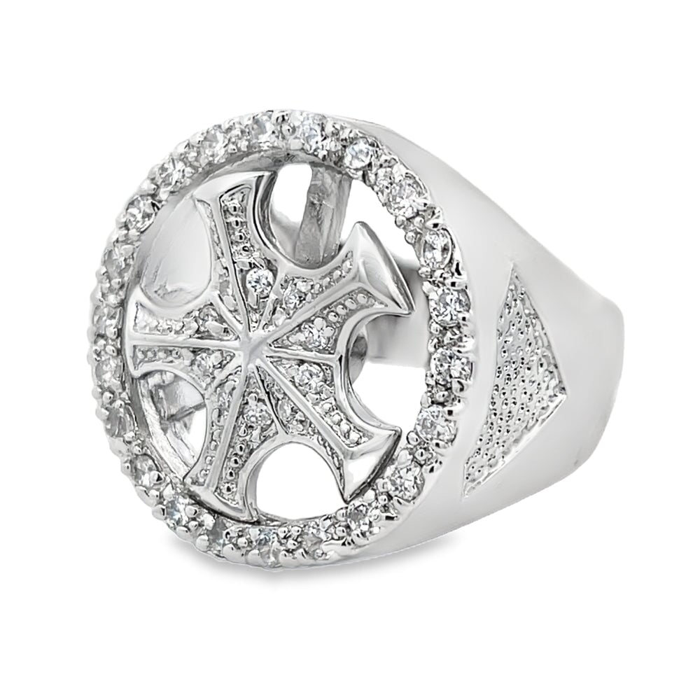 CZ Spinning Wheel Custom Rim Ring .925 Sterling Silver