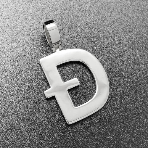 D Letter Dogecoin Inspired Pendant .925 Sterling Silver