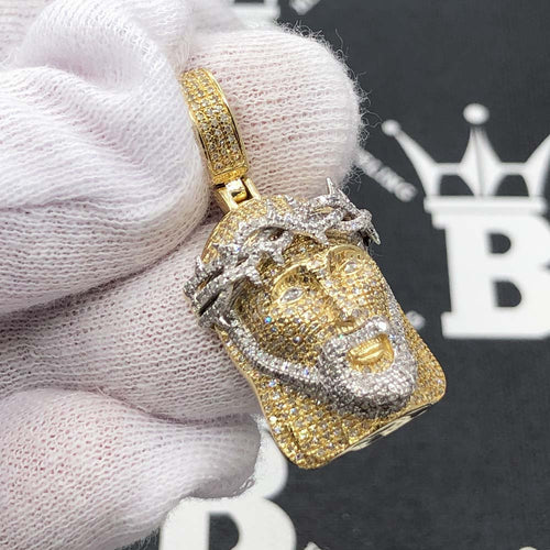 Detailed Jesus Piece Diamond Pendant 1.20cttw 10K Yellow Gold