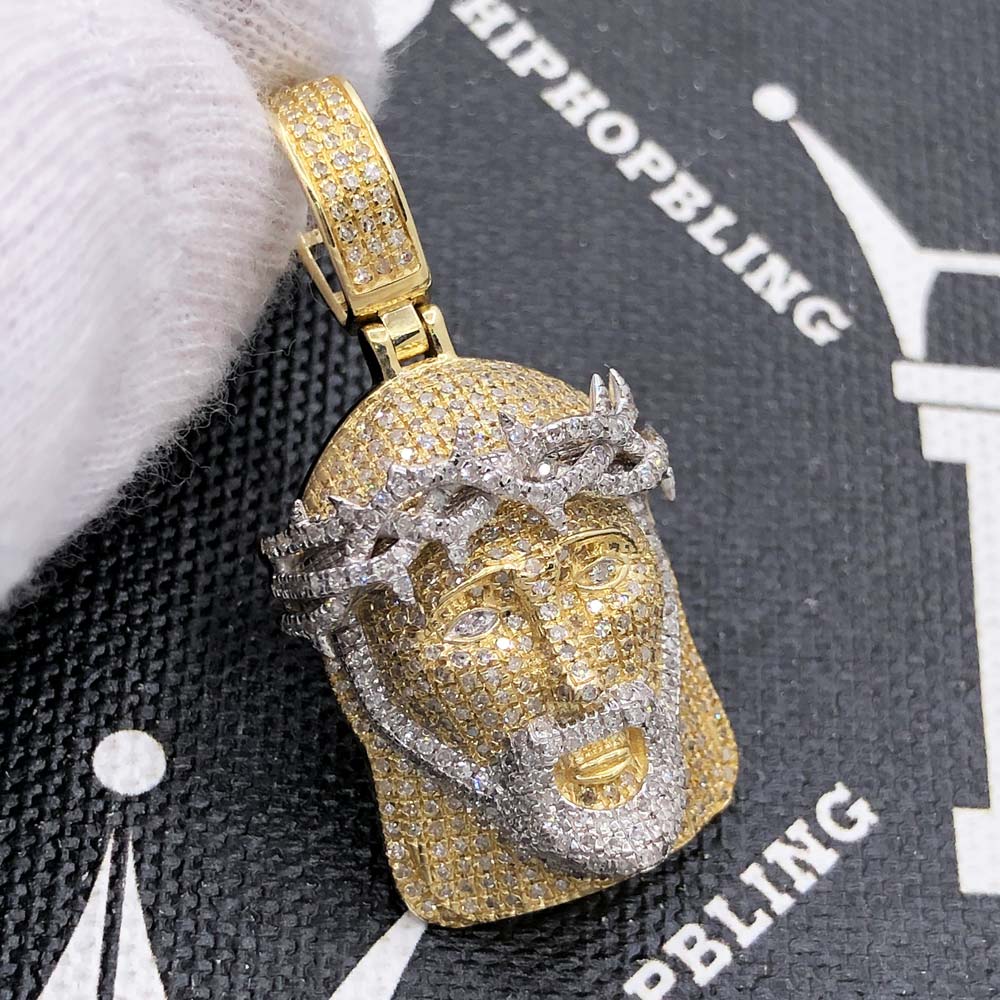 Detailed Jesus Piece Diamond Pendant 1.20cttw 10K Yellow Gold