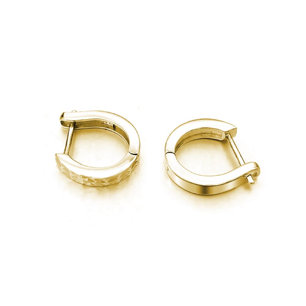 Diamond Cut Huggie Hoop Earrings .925 Silver