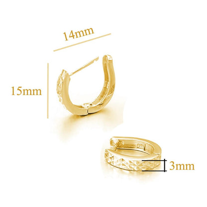 Diamond Cut Huggie Hoop Earrings .925 Silver
