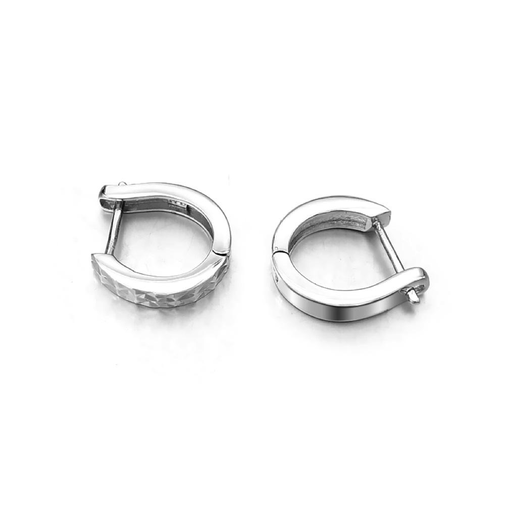 Diamond Cut Huggie Hoop Earrings .925 Silver