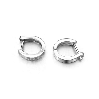 Diamond Cut Huggie Hoop Earrings .925 Silver