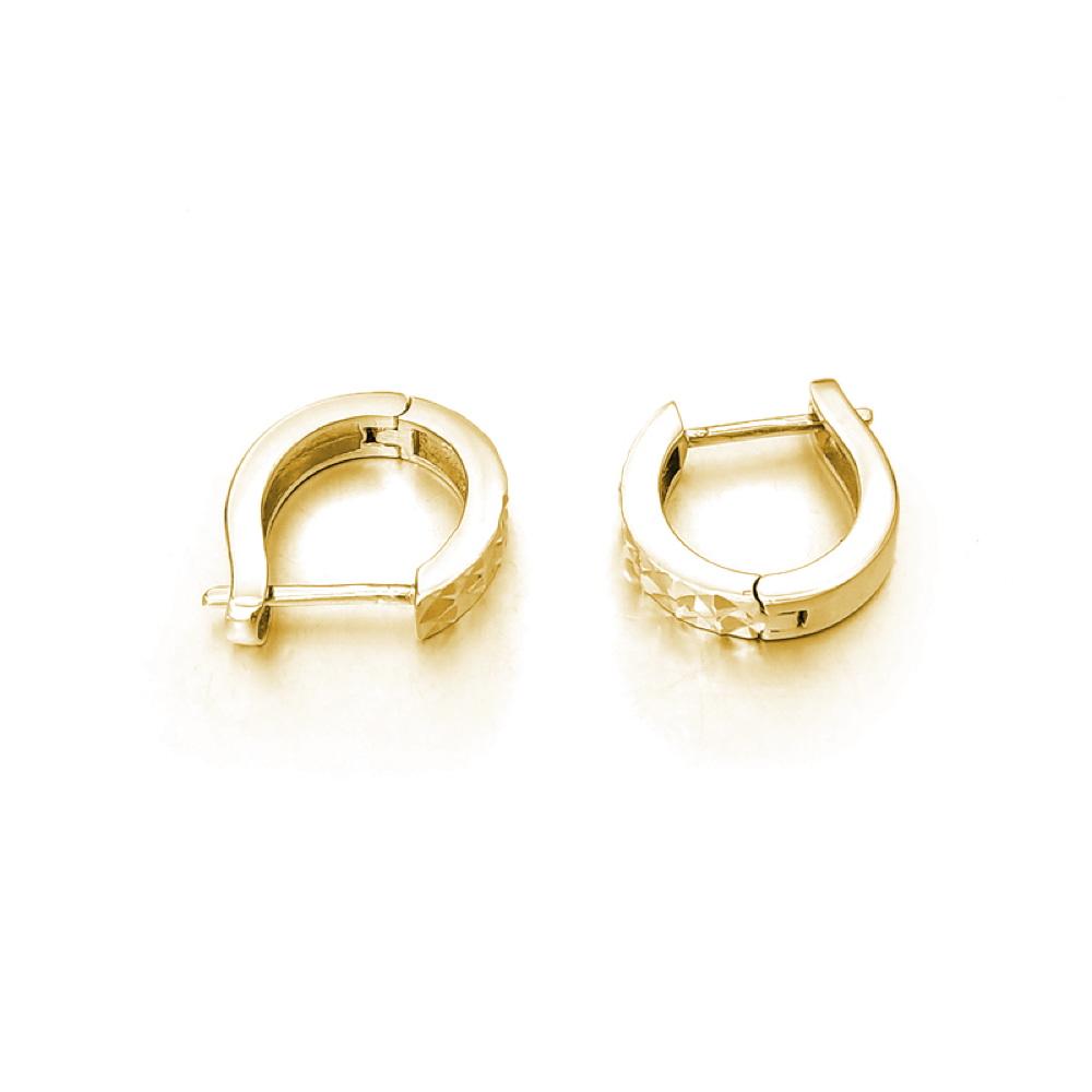 Diamond Cut Huggie Hoop Earrings .925 Silver