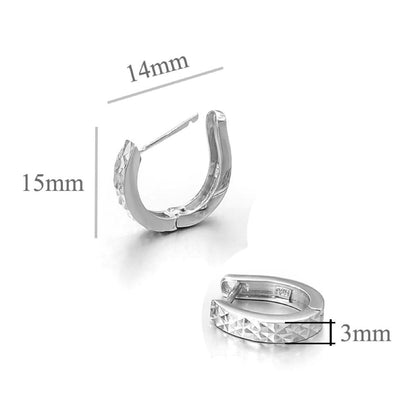 Diamond Cut Huggie Hoop Earrings .925 Silver