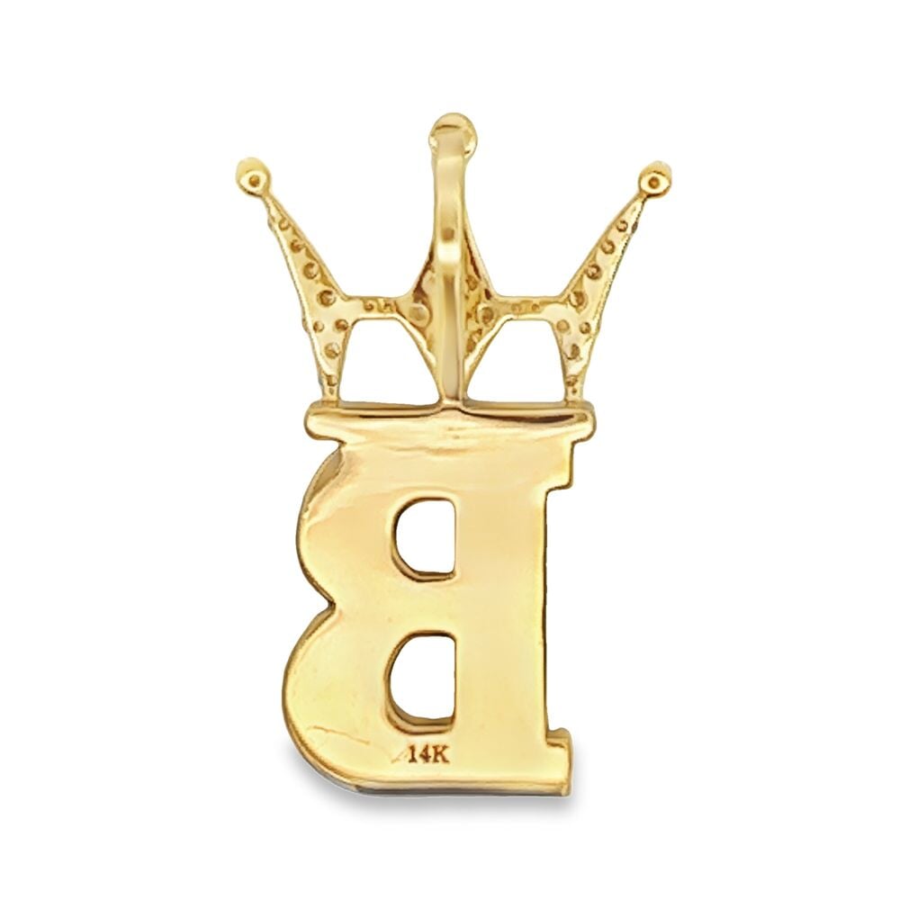 Diamond Hip Hop Bling Logo Pendant Solid 14K Gold