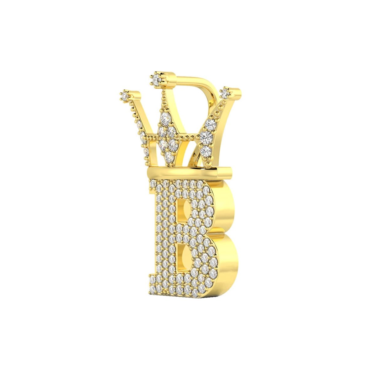 Diamond Hip Hop Bling Logo Pendant Solid 14K Gold