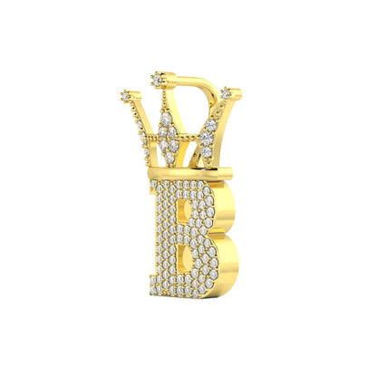Diamond Hip Hop Bling Logo Pendant Solid 14K Gold