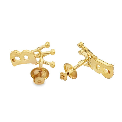 Diamond HipHopBling Logo Earrings in 14K Gold .25cttw