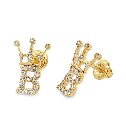 Diamond HipHopBling Logo Earrings in 14K Gold .25cttw