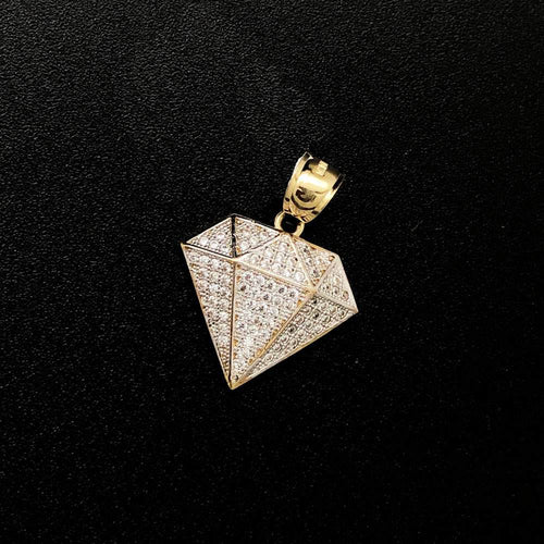 Diamond Shape CZ 10K Yellow Gold Pendant
