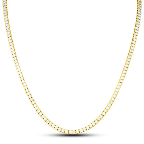 Diamond Tennis Chain 10K Yellow Gold 3MM 3.41cttw Miracle Setting