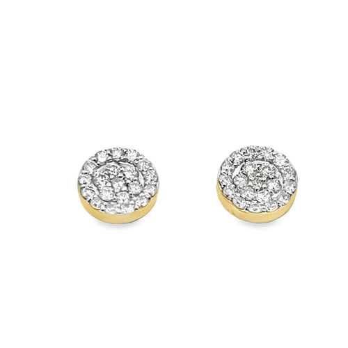 Dish Diamond Earrings .50cttw 14K Yellow Gold