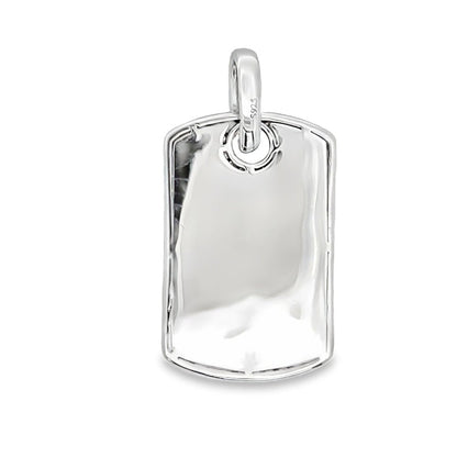 Dog Tag 3.86cttw VVS Moissanite Pendant .925 Sterling Silver