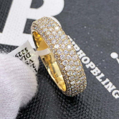 Domed 5 Row Eternity Band VS Diamond Ring 2.77cttw 14K Yellow Gold