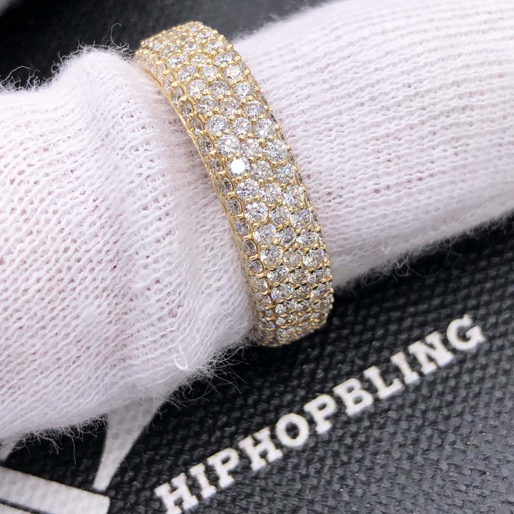 Domed 5 Row Eternity Band VS Diamond Ring 2.77cttw 14K Yellow Gold